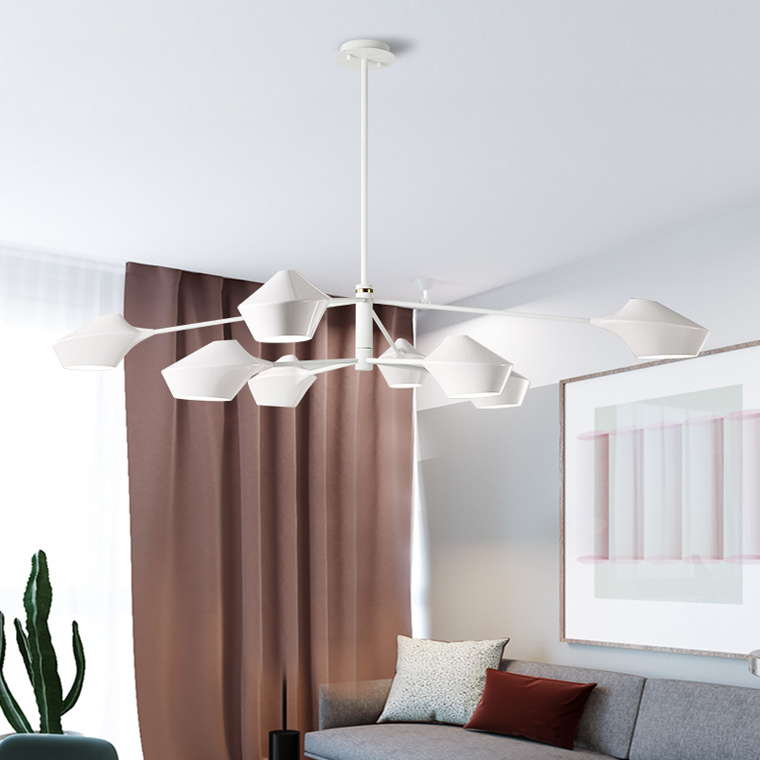 Люстра на штанге LANT D150 8 lamps White by ImperiumLoft