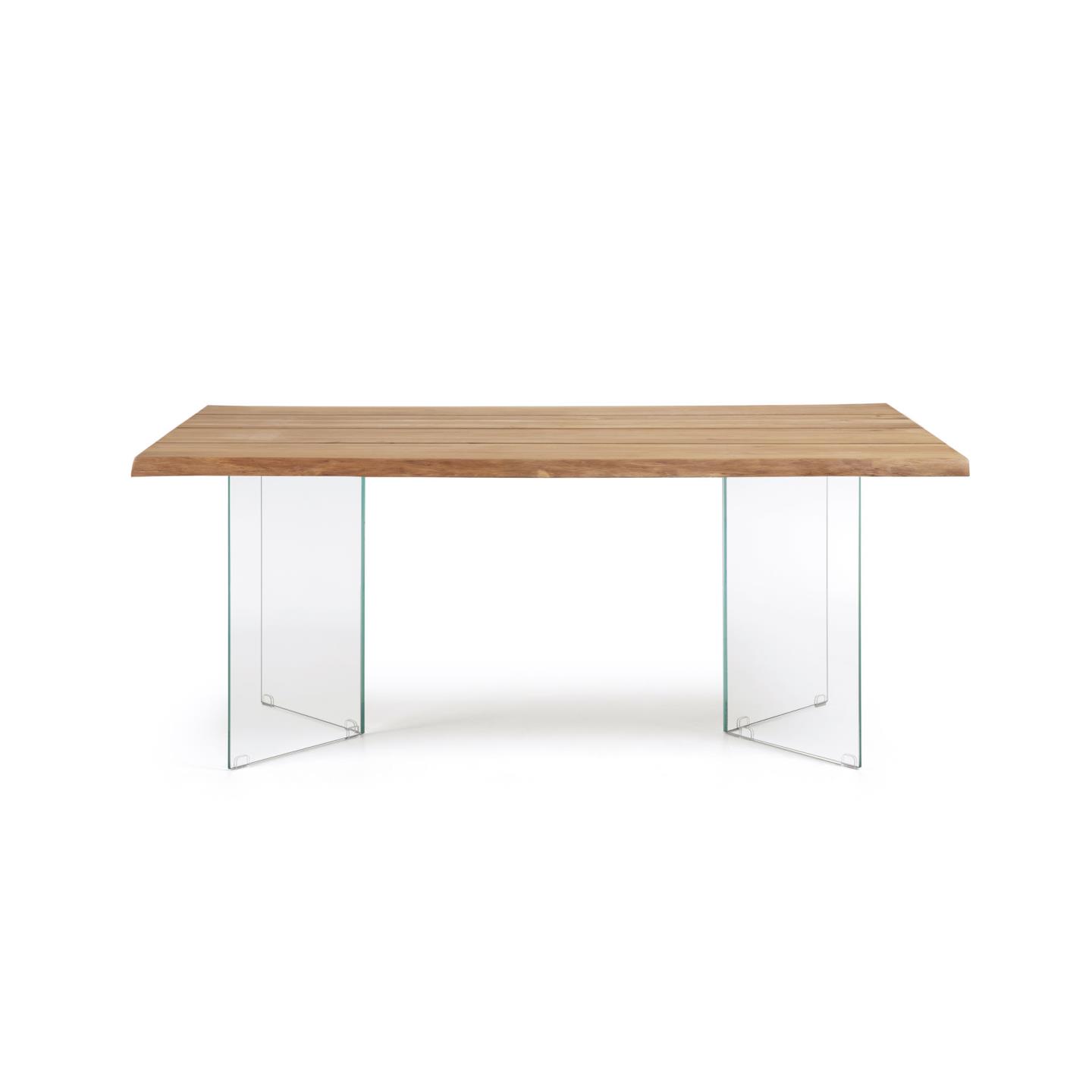 Стол Lotty из дубового шпона с натуральной отделкой и стеклянными ножками 160 x 90 см La Forma (ex Julia Grup)