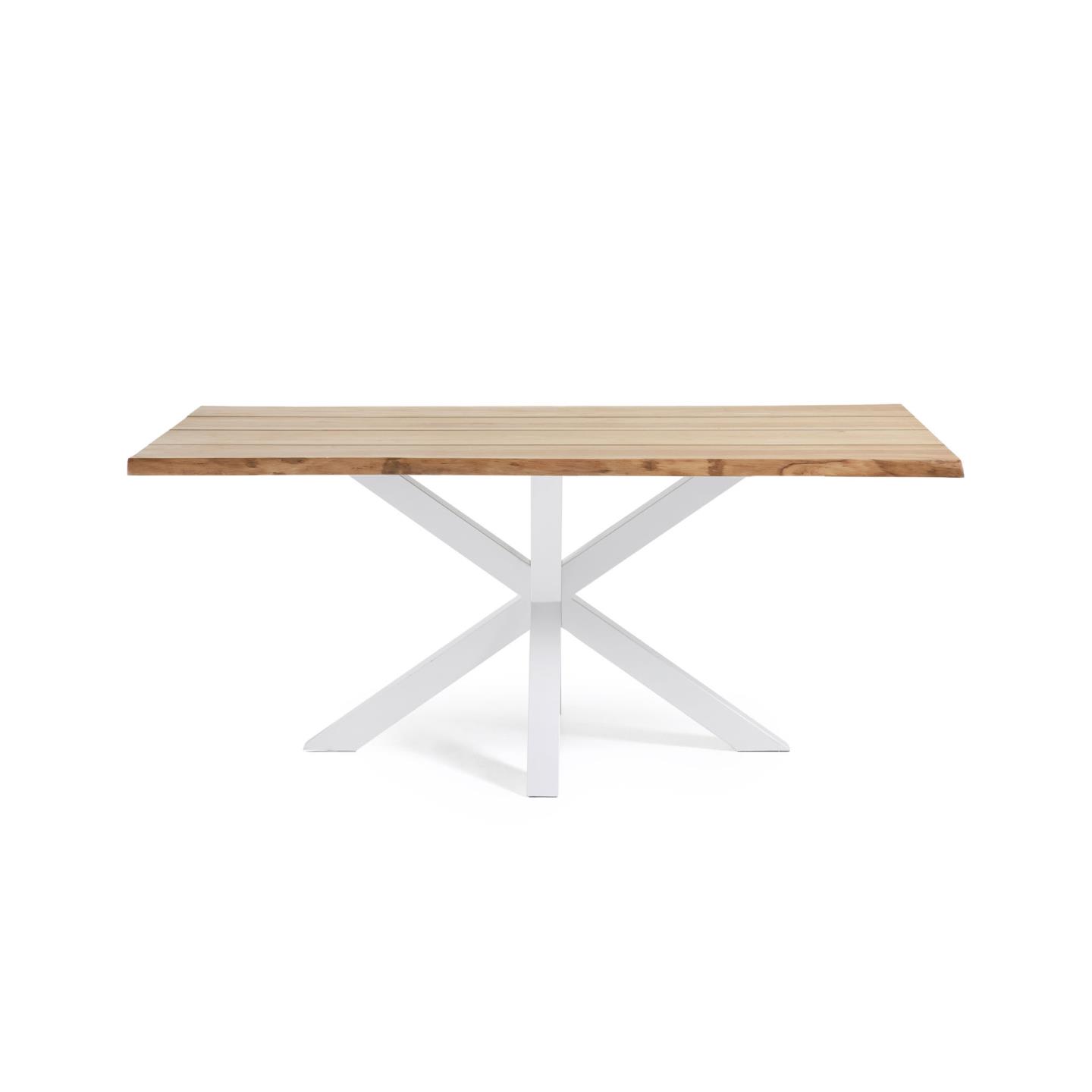 Argo Стол с дубовым шпоном натурального цвета и стальными ножками с белой отделкой 160 x 90 см La Forma (ex Julia Grup)