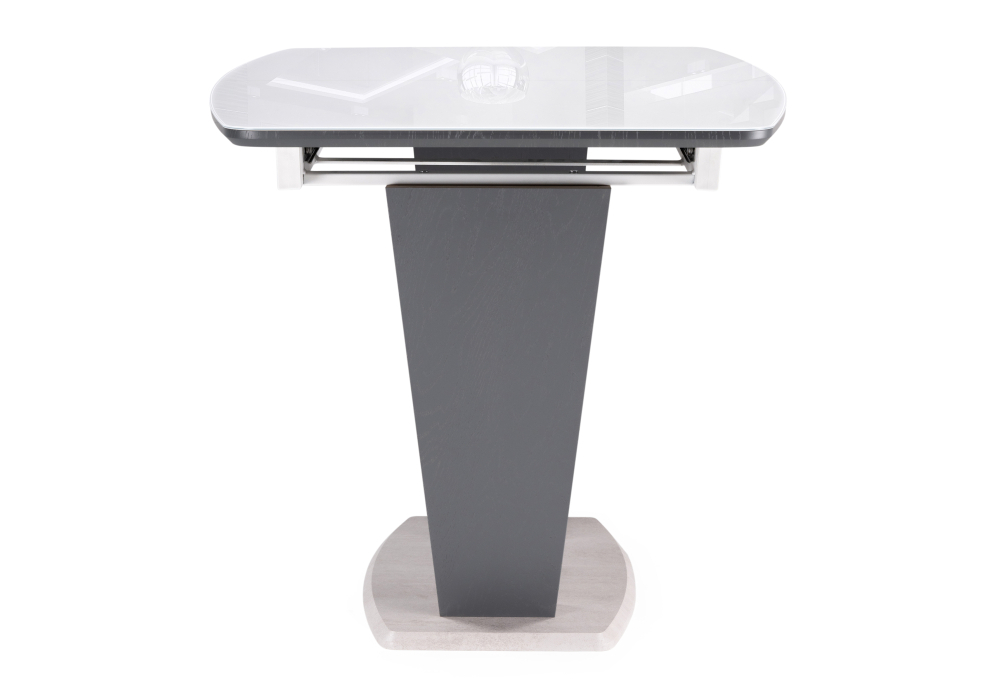 Стол стеклянный Woodville Петир 120(160)х80х75 ультра белый / гриджио / камень серый 517334