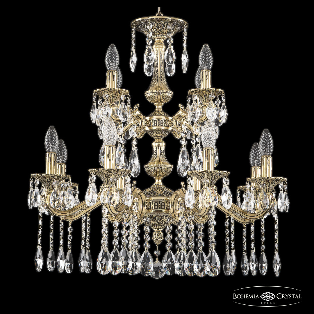 Люстра бронзовая с хрусталём 72102/8+4/210/2d A GB