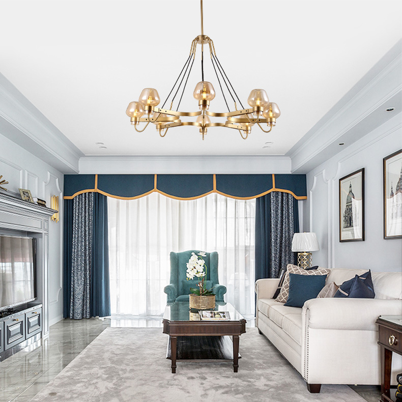 Люстра MONTALEMBERT by Studios 6 lamps Gold/Amber by ImperiumLoft