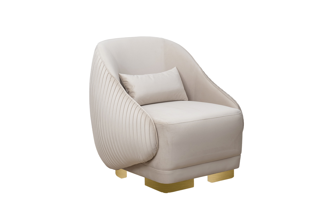 Кресло Palazzo велюровое бежевое Garda Decor PALAZZO-K-ROM07