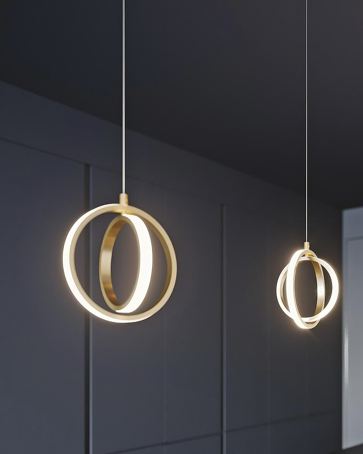 Золотой светодиодный подвес Глоу Louvre Home LHLPN010723XNP