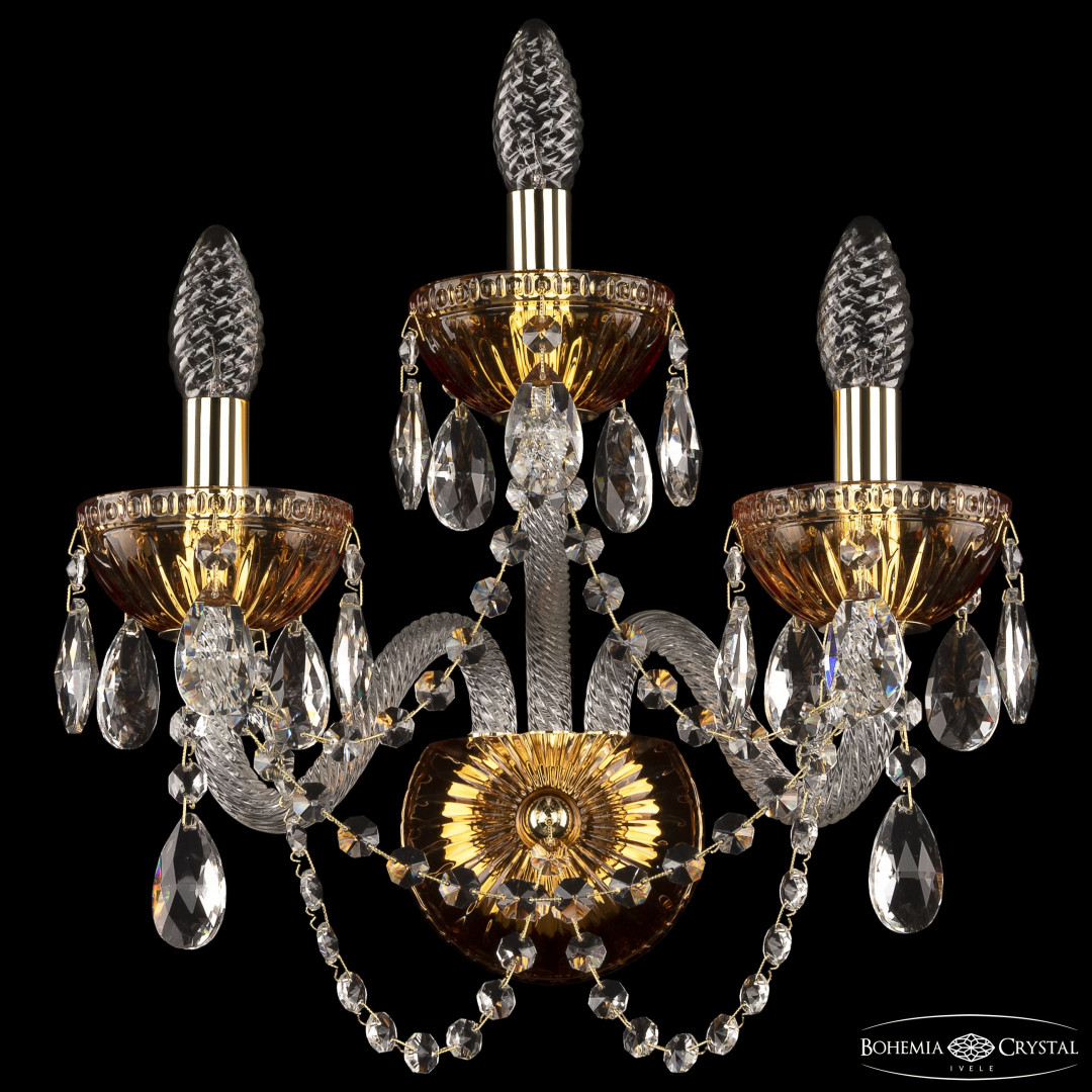 Бра 5402B/2+1/165 G Amber/M-1G Bohemia Ivele Crystal