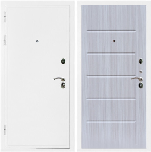 Дверь входная Graf Престиж Белая шагрень / МДФ 16 мм ФЛ-102 Сандал белый