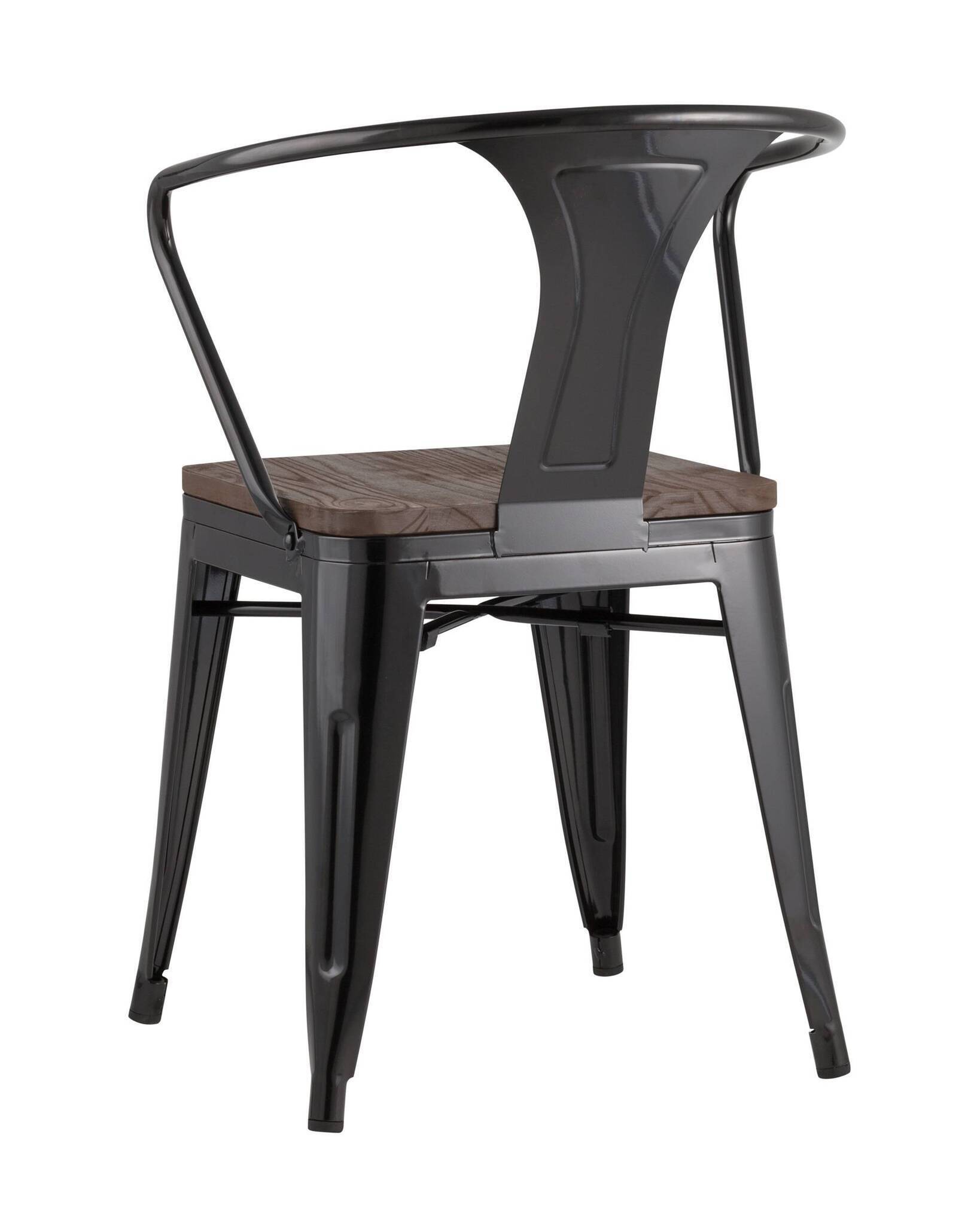 Стул TOLIX ARM WOOD с подлокотниками черный Stool Group