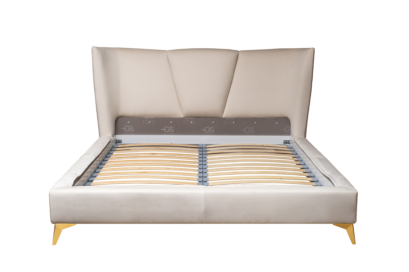 Кровать Siena без мех.велюр кремовый Colt1008 199*222*116 Garda Decor Siena-160-Colt1008-CREAM