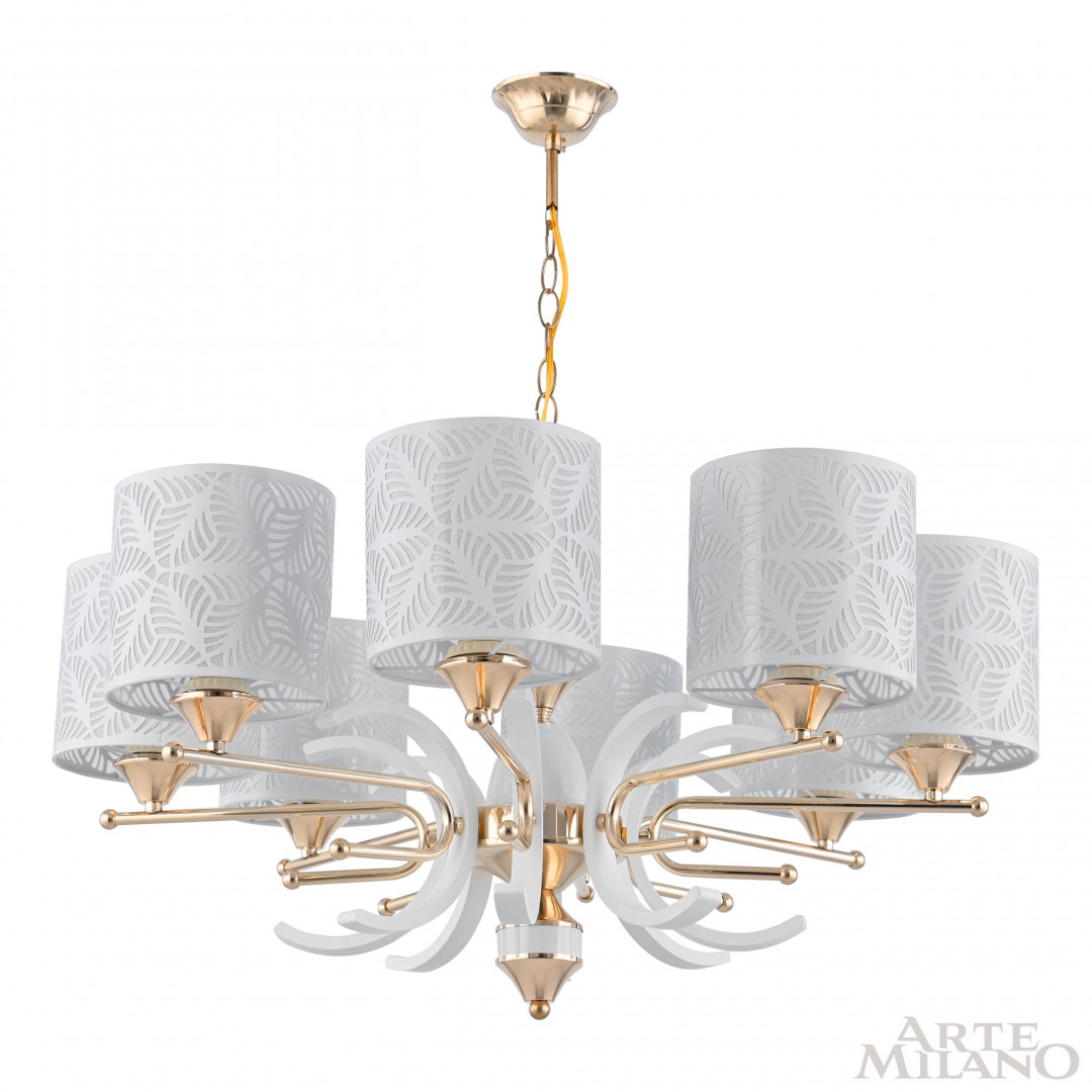 Люстра подвесная с плафонами 302097/8 Wh/Gd Arte Milano