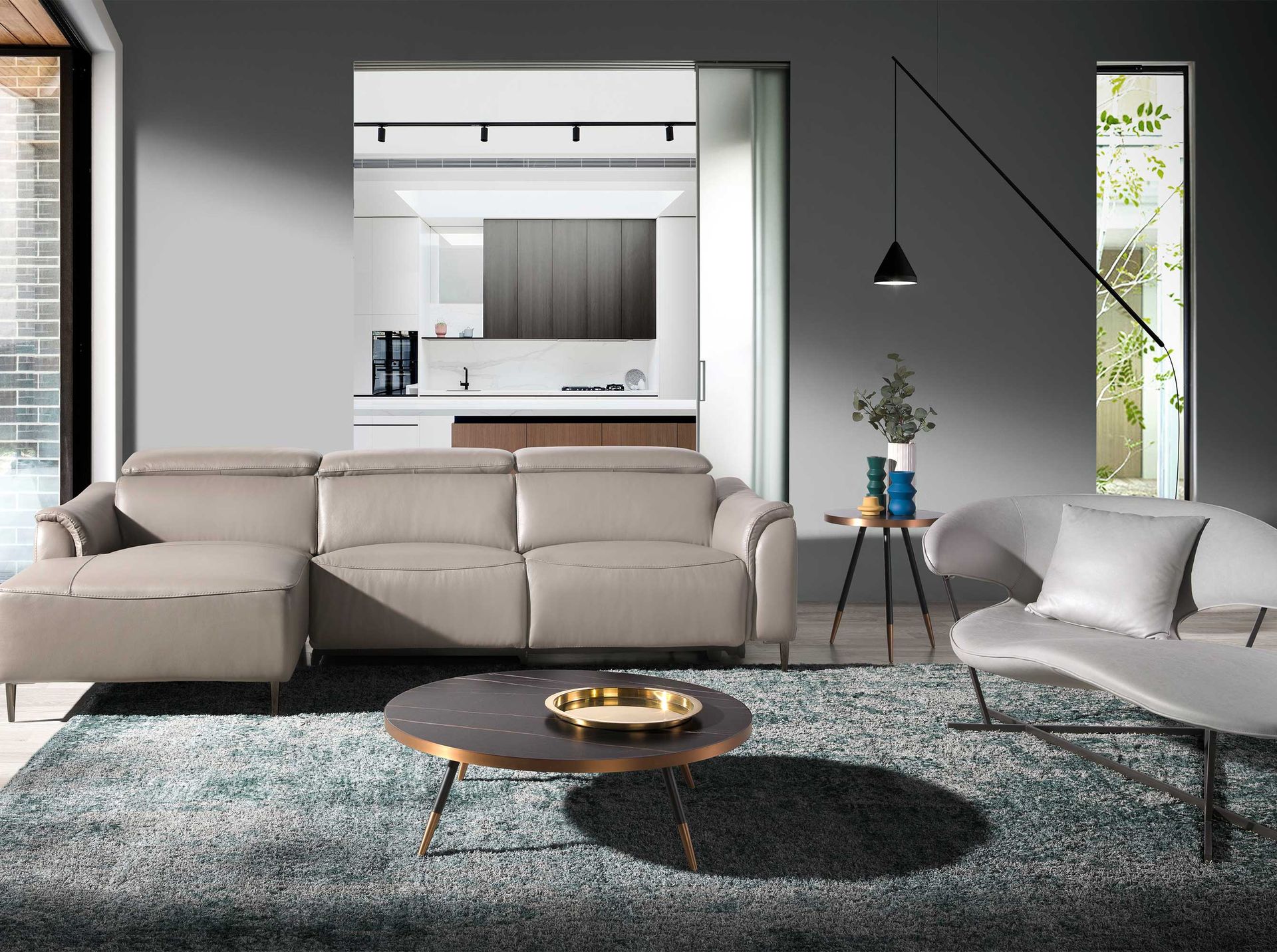 Круглый журнальный столик из стали и керамики CT1015-1AA /2069 Angel Cerda