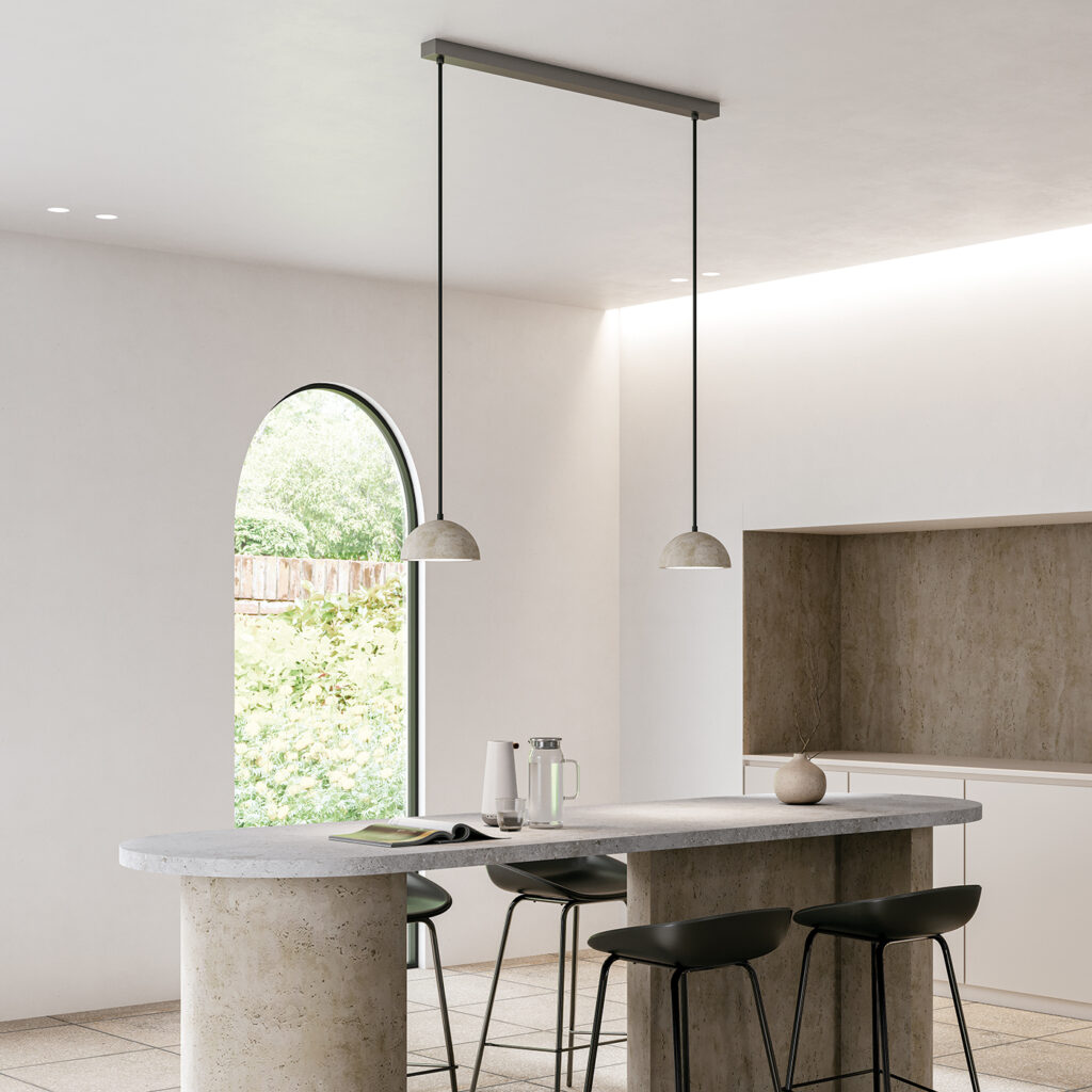 Подвесной светильник Big Dussa черный металл / травертин Aromas del Campo