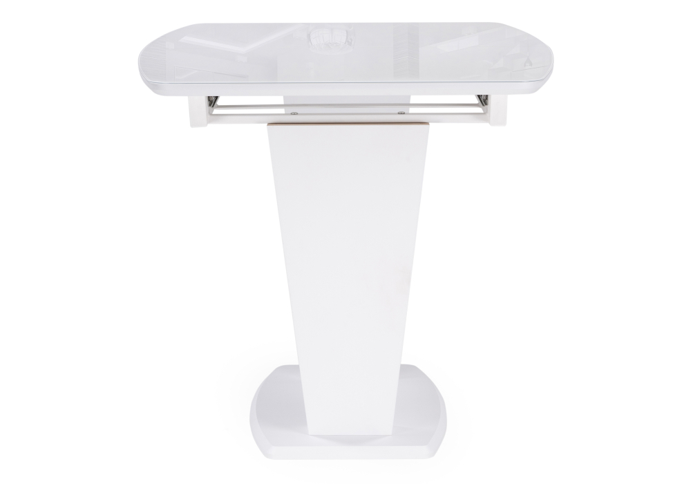 Стол стеклянный Woodville Петир 120(160)х80х75 ультра белый / белый / камень белый 517335