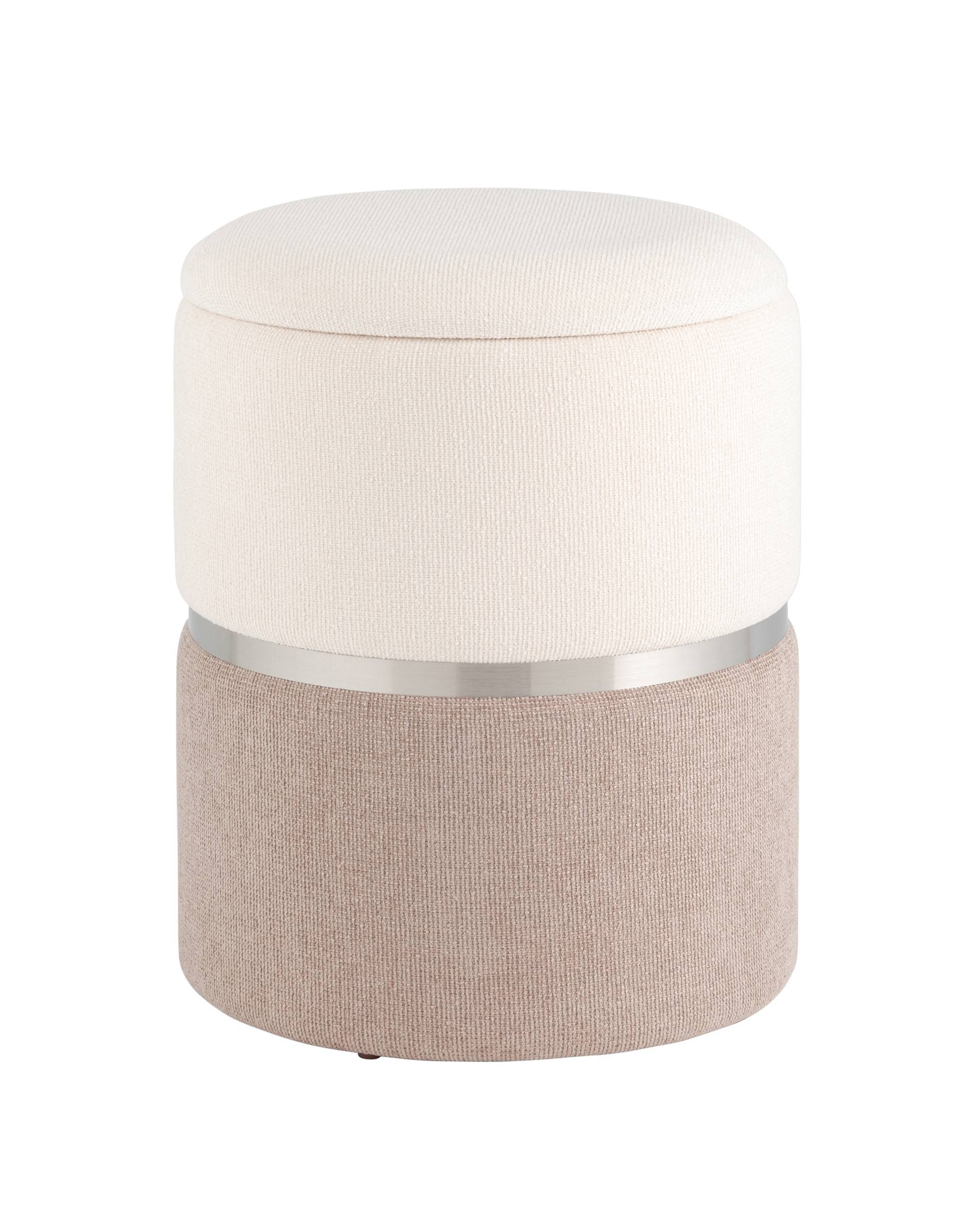 Пуф Кэрри с ящиком серебро шенилл серо-бежевый Stool Group