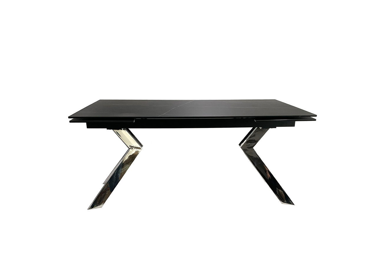 Стол обеденный раскладной керамический черный Garda Decor 83MC-STOL-1756 CH