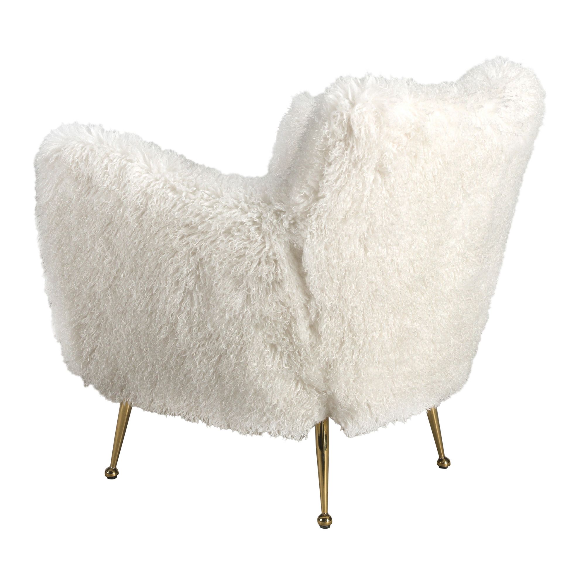 Белое кресло 5191 из ткани с длинным ворсом Angel Cerda