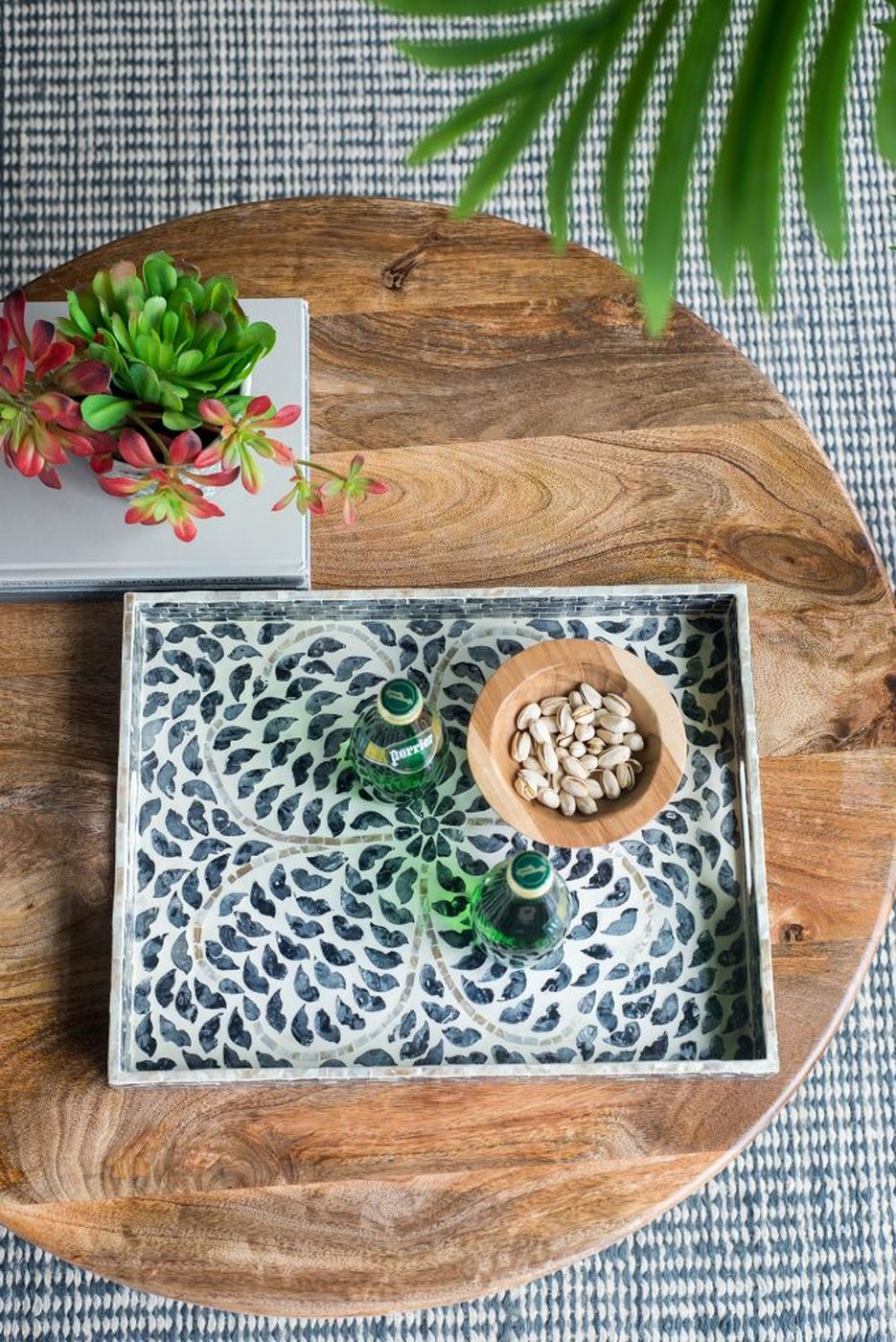 Поднос с отделкой раковинами устриц Glasar 48752-BLAC