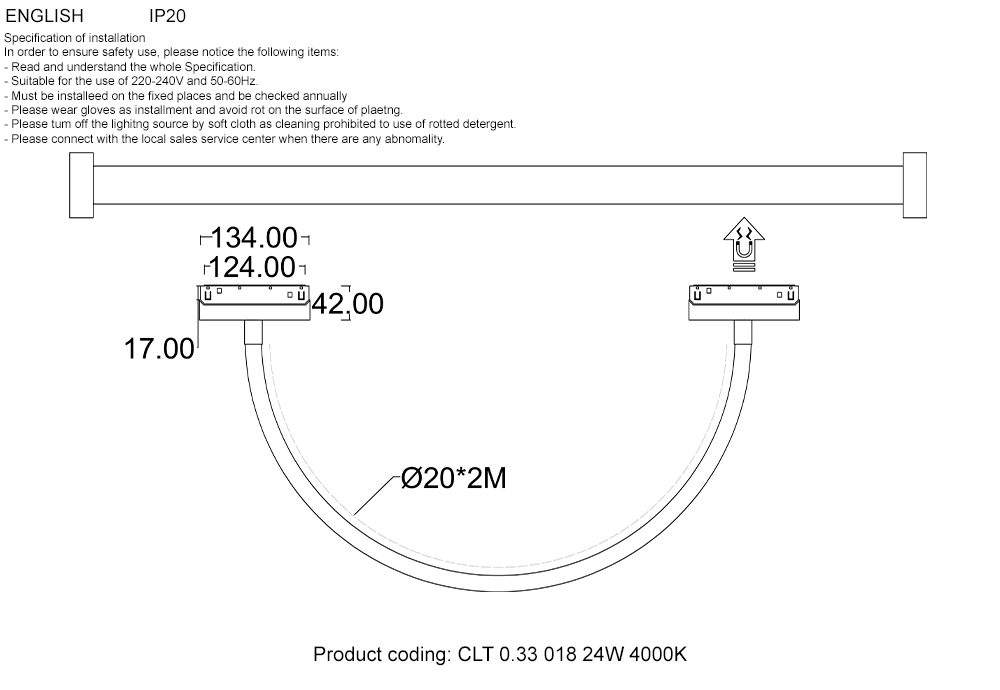 Светильник трековый магнитный Crystal Lux CLT 0.33 018 24W BL 4000K