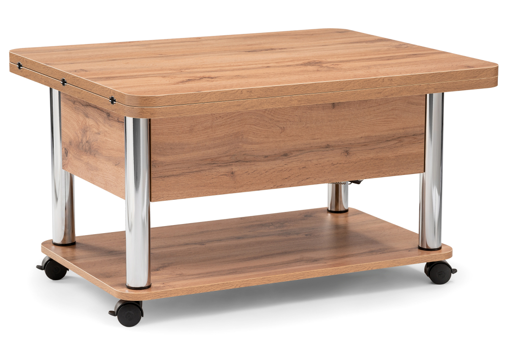 Стол-трансформер Woodville Виват дуб вотан / хром 490590