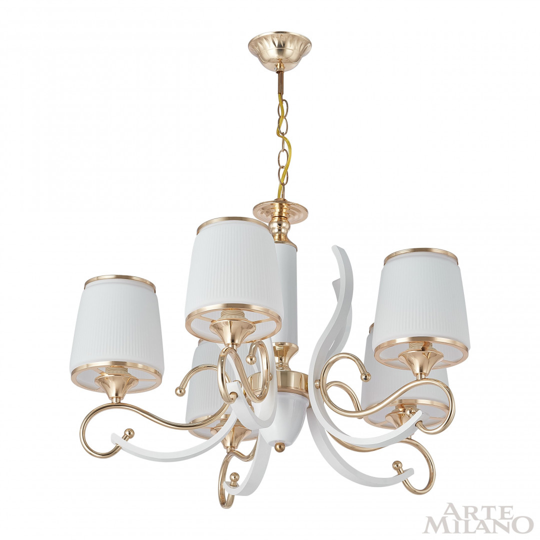 Люстра подвесная с плафонами 303857/5 Wh/Gd Arte Milano