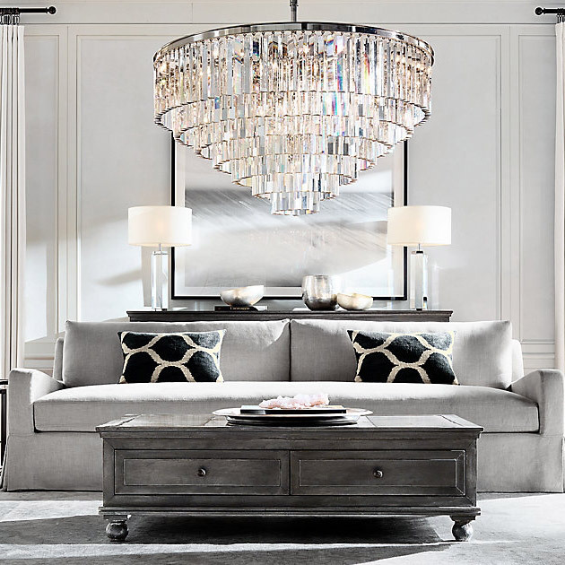 Люстра Restoration Hardware 1920s Odeon Clear Glass Fringe 7-Tier Polished Nickel