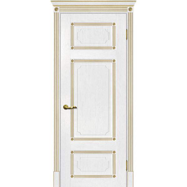 Межкомнатная дверь Graf Флоренция-3 пломбир, патина золото (2000 х 900)