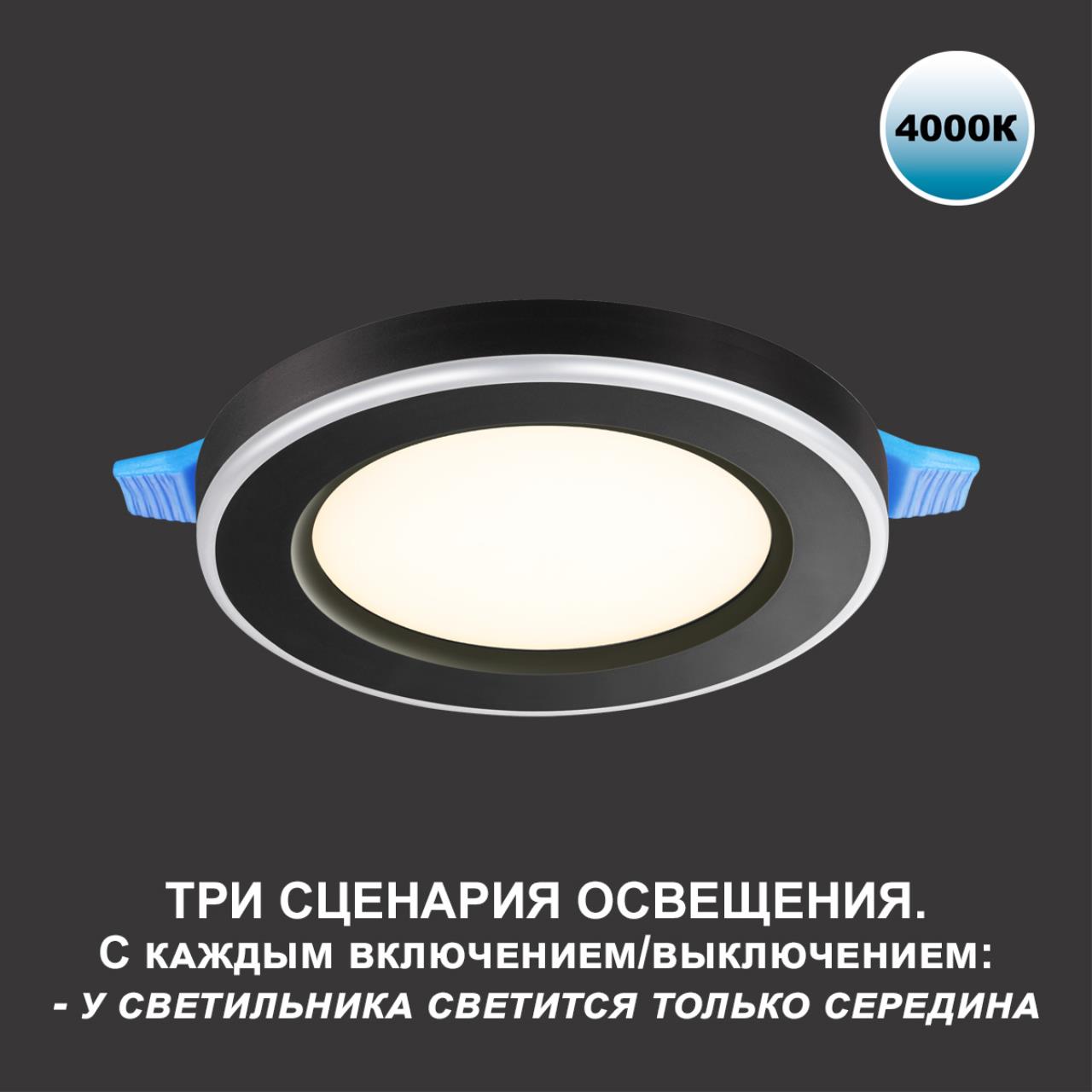 Светильник встраиваемый светодиодный (три сценария работы) Novotech 359013