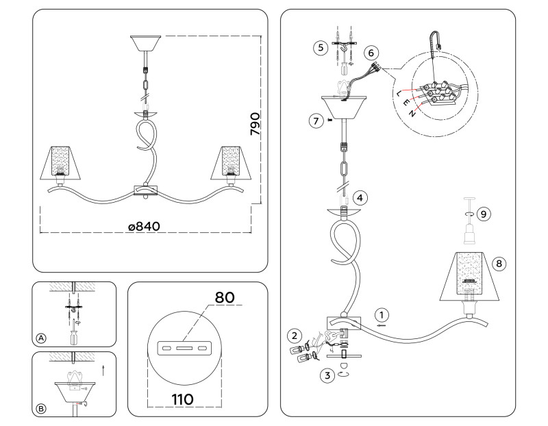 Подвесная люстра Ambrella Light LH57083