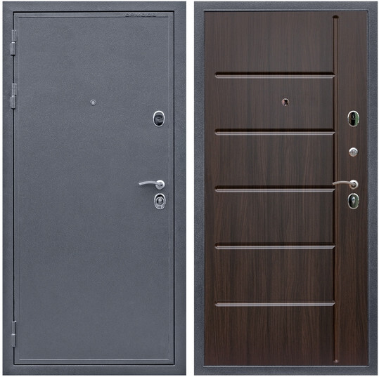 Дверь входная Graf Лондон Антик серебро / МДФ 16 мм ФЛ-102 Эковенге