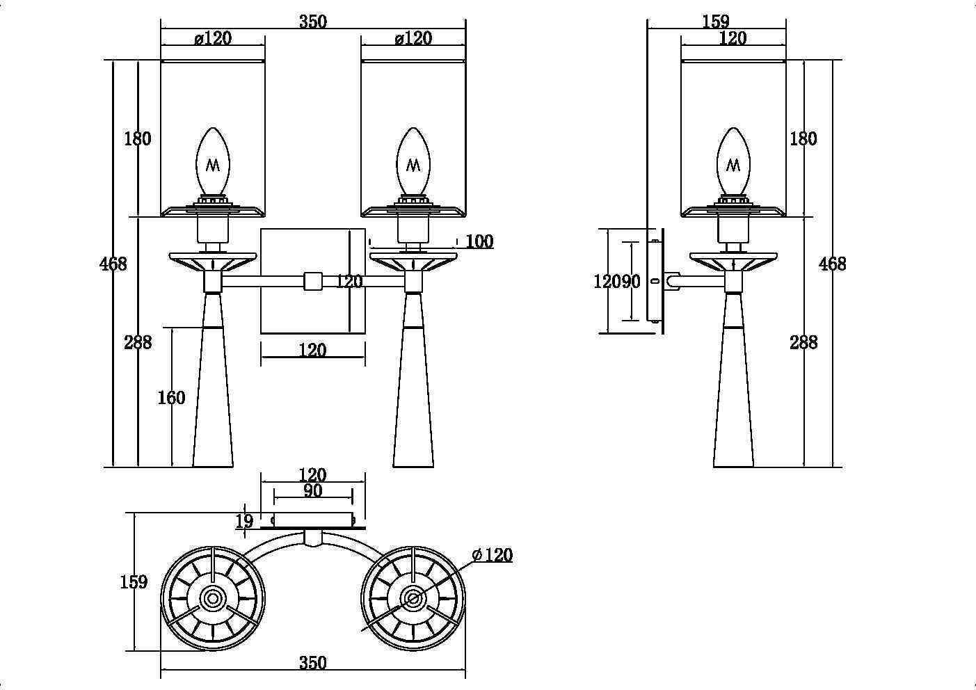 Настенный светильник Maytoni MOD224WL-02BS1