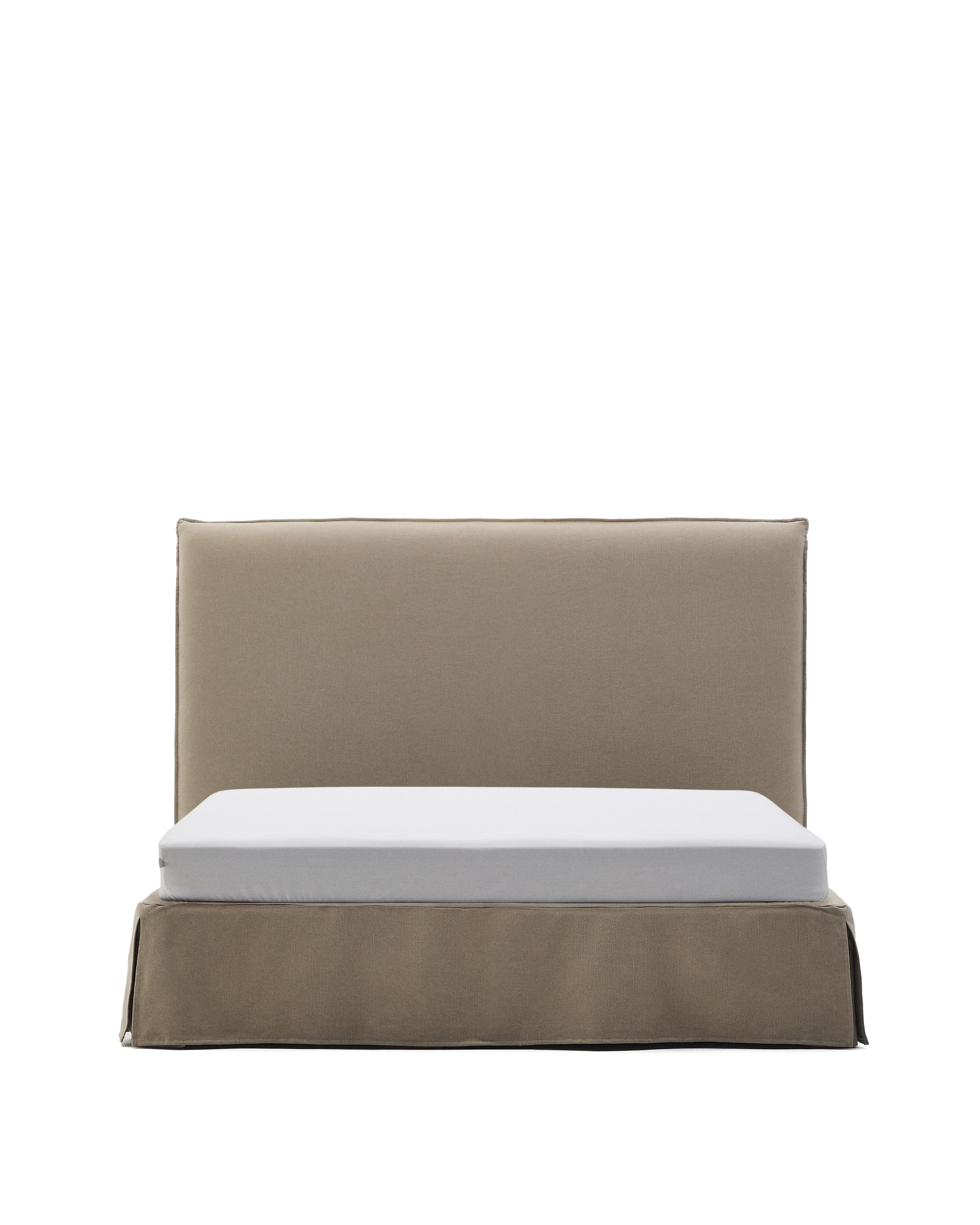 Кровать Jaira серо-коричневого цвета со съемным чехлом для матраса 150 x 190 La Forma 216204