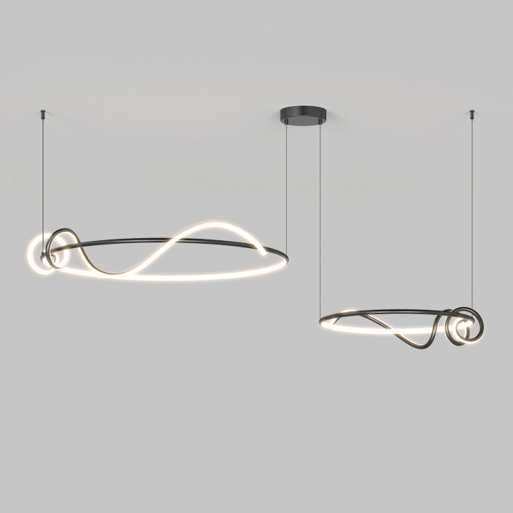 Кольцевая люстра RAFFEL COMBO D60+80 Black by ImperiumLoft