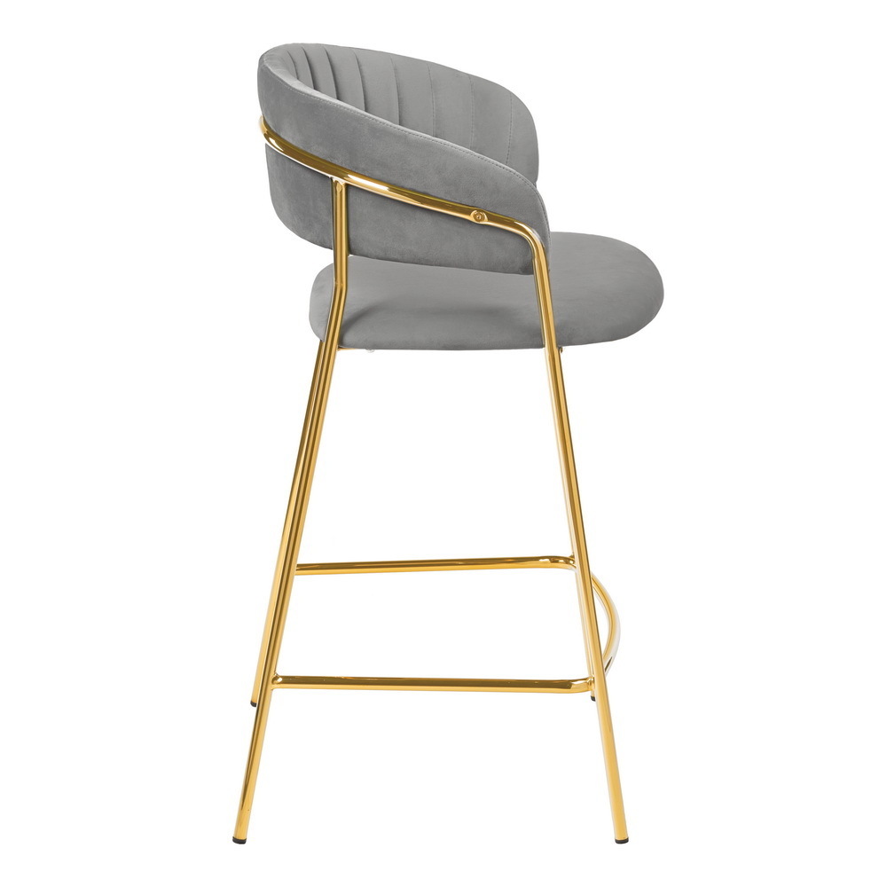 Стул полубарный Turin серый с золотыми ножками Bradex Home FR 0911
