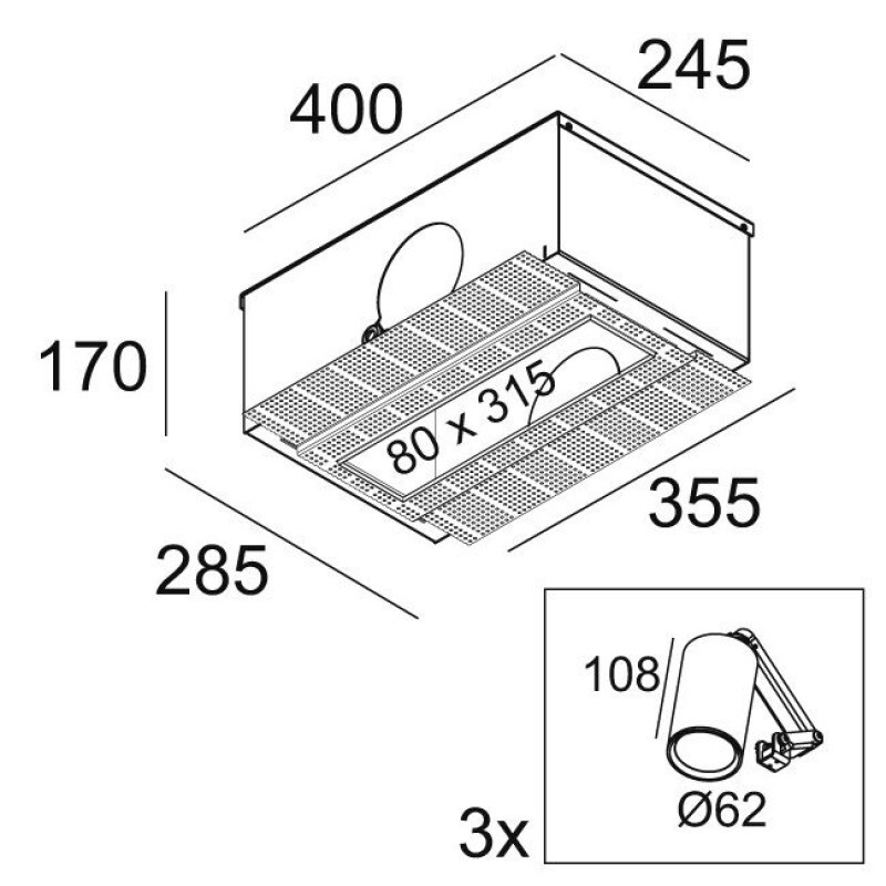 Встраиваемый потолочный светильник Delta Light SPLITBOX 3 + 3 x SPLITBOX SPY FOCUS