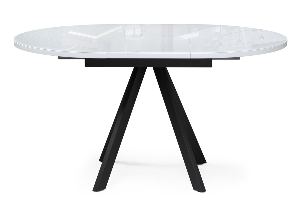 Стол стеклянный Woodville Трейси 100(140)х100х75 белый / черный 516560