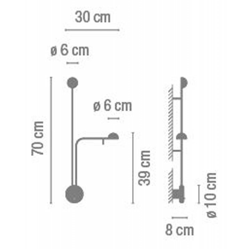 НАСТЕННЫЙ СВЕТИЛЬНИК  VIBIA Pin 1686