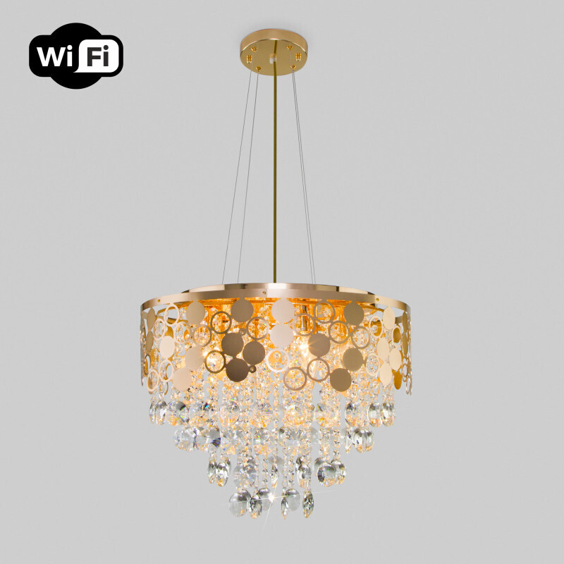 Каскадная люстра Eurosvet 10123/8 золото/прозрачный хрусталь Strotskis Smart (10114/8)