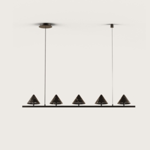 Подвесной светильник Anza 5L черный металл/черный мрамор Aromas del Campo