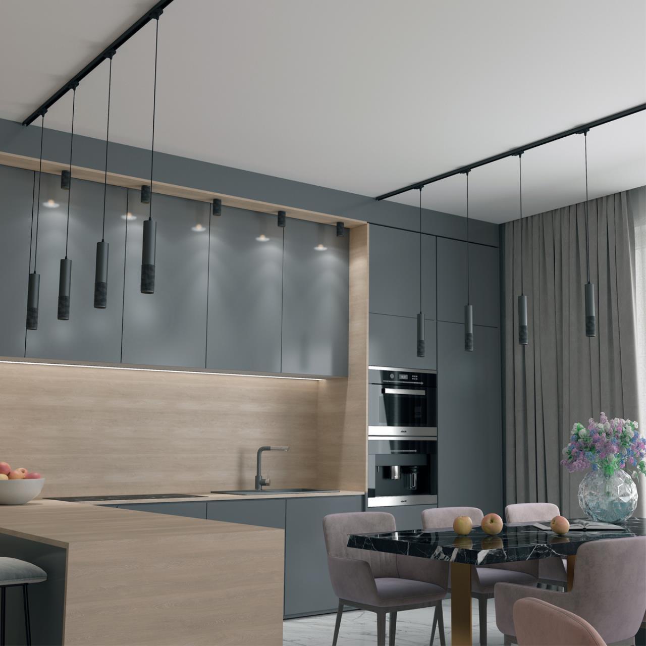 Трехфазный трековый светодиодный cветильник, провод 1м Novotech 358504