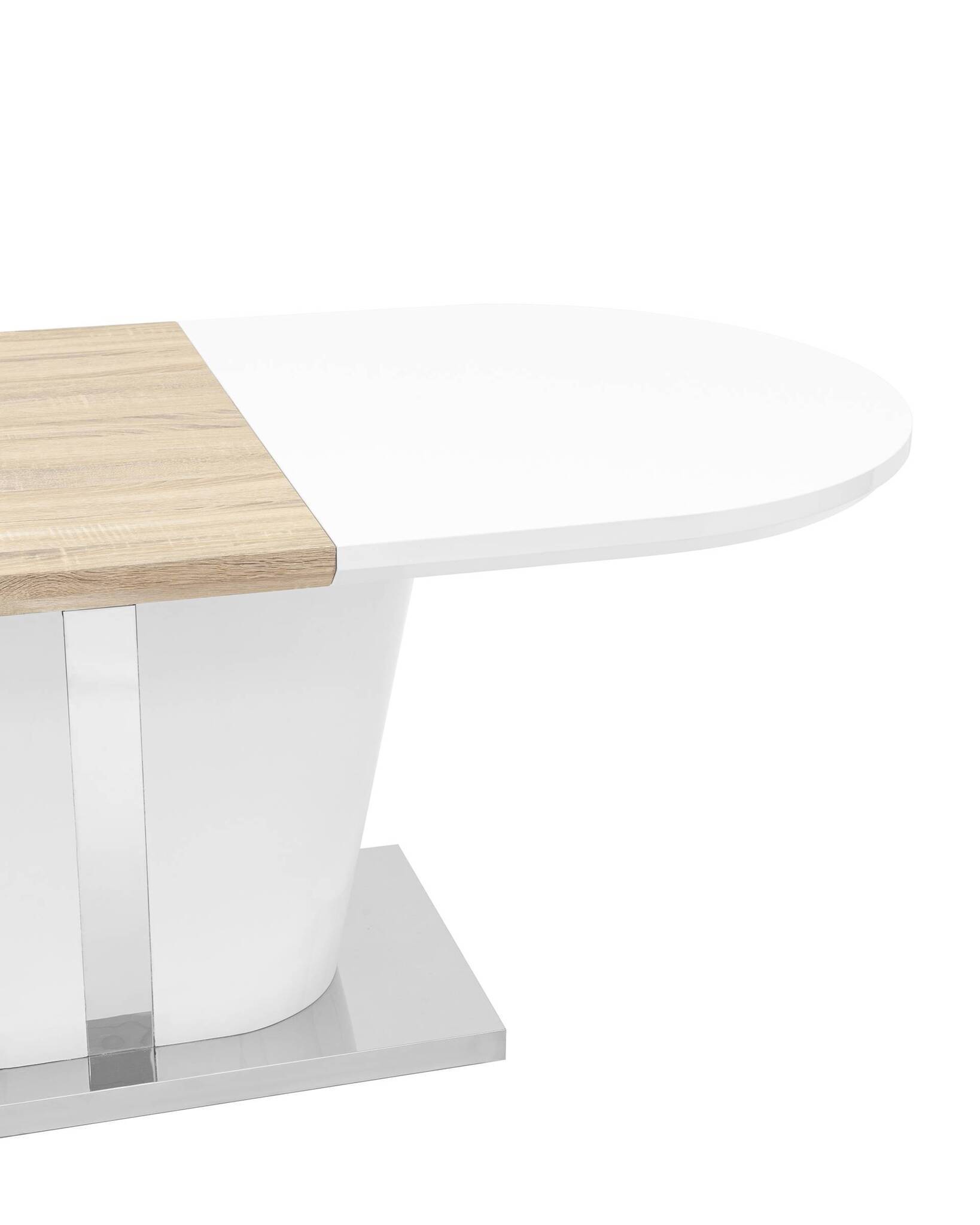 Стол обеденный Мулен раскладной 160-220*90 глянцевый белый Stool Group