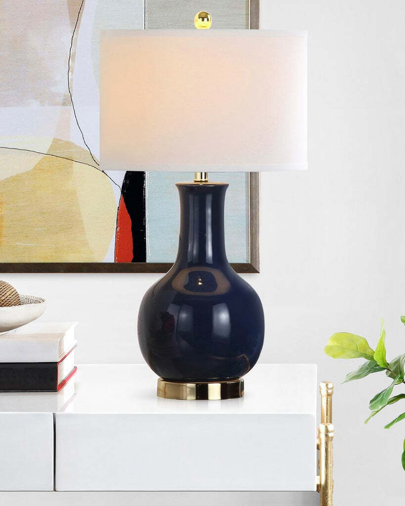 Тёмно-синяя настольная лампа Майло Louvre Home CLM7604