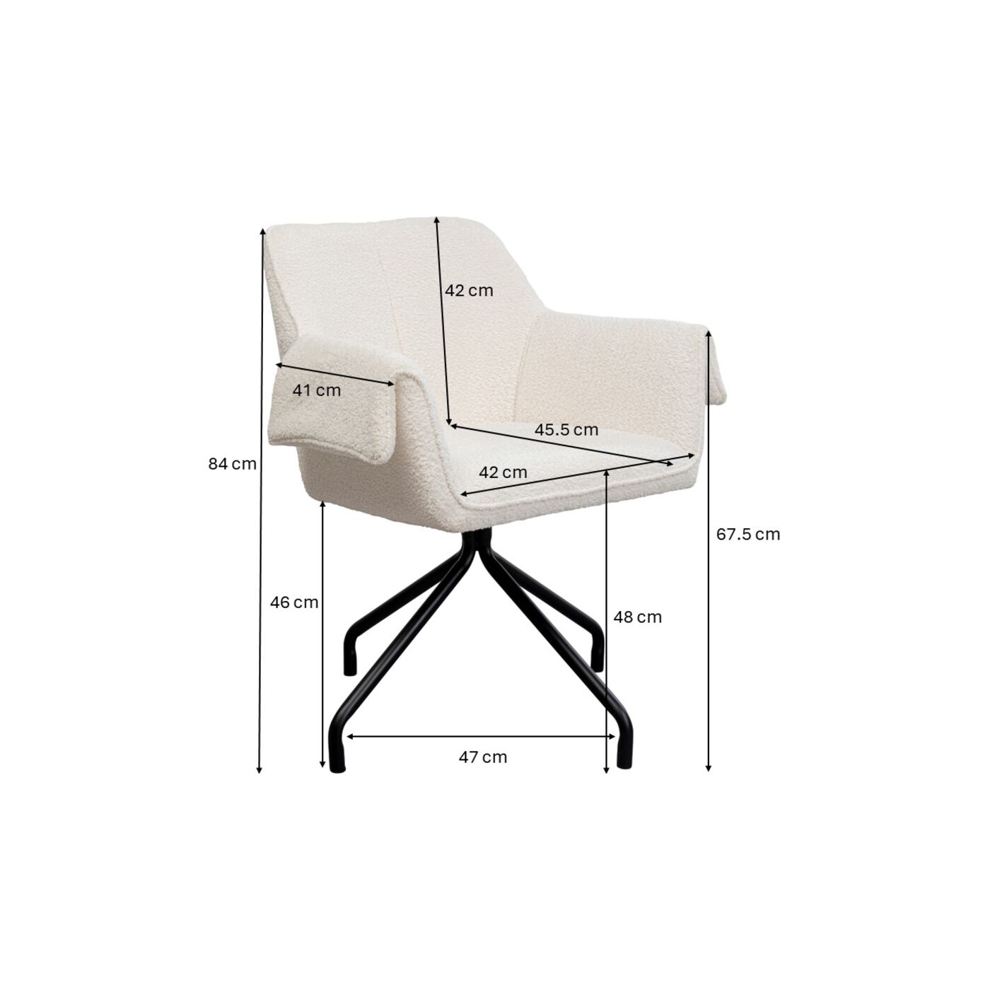 Стул вращающийся Bess Cream KARE 87504