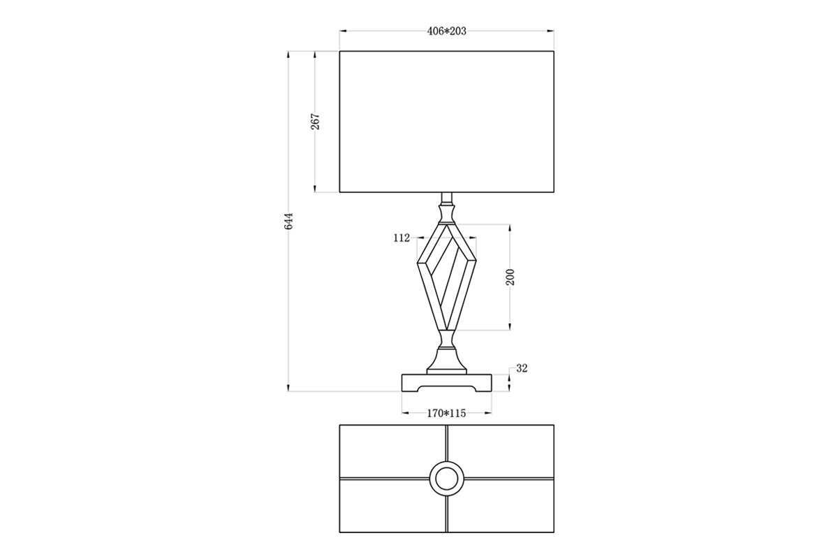 Лампа настольная стеклянная (белый абажур) Garda Decor 22-88232