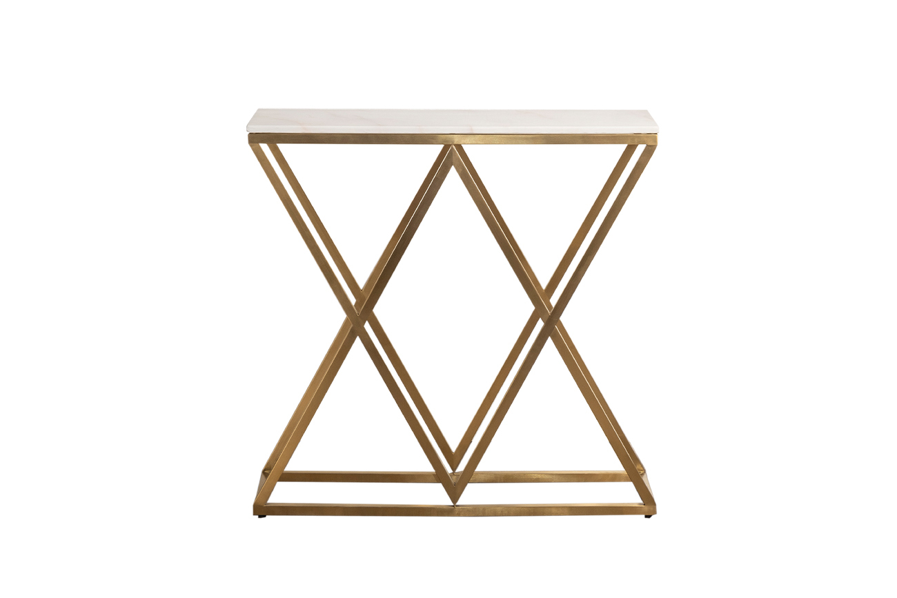 Консоль искусственный белый мрамор/мат.золото Garda Decor 47ED-CST026/80GOLD