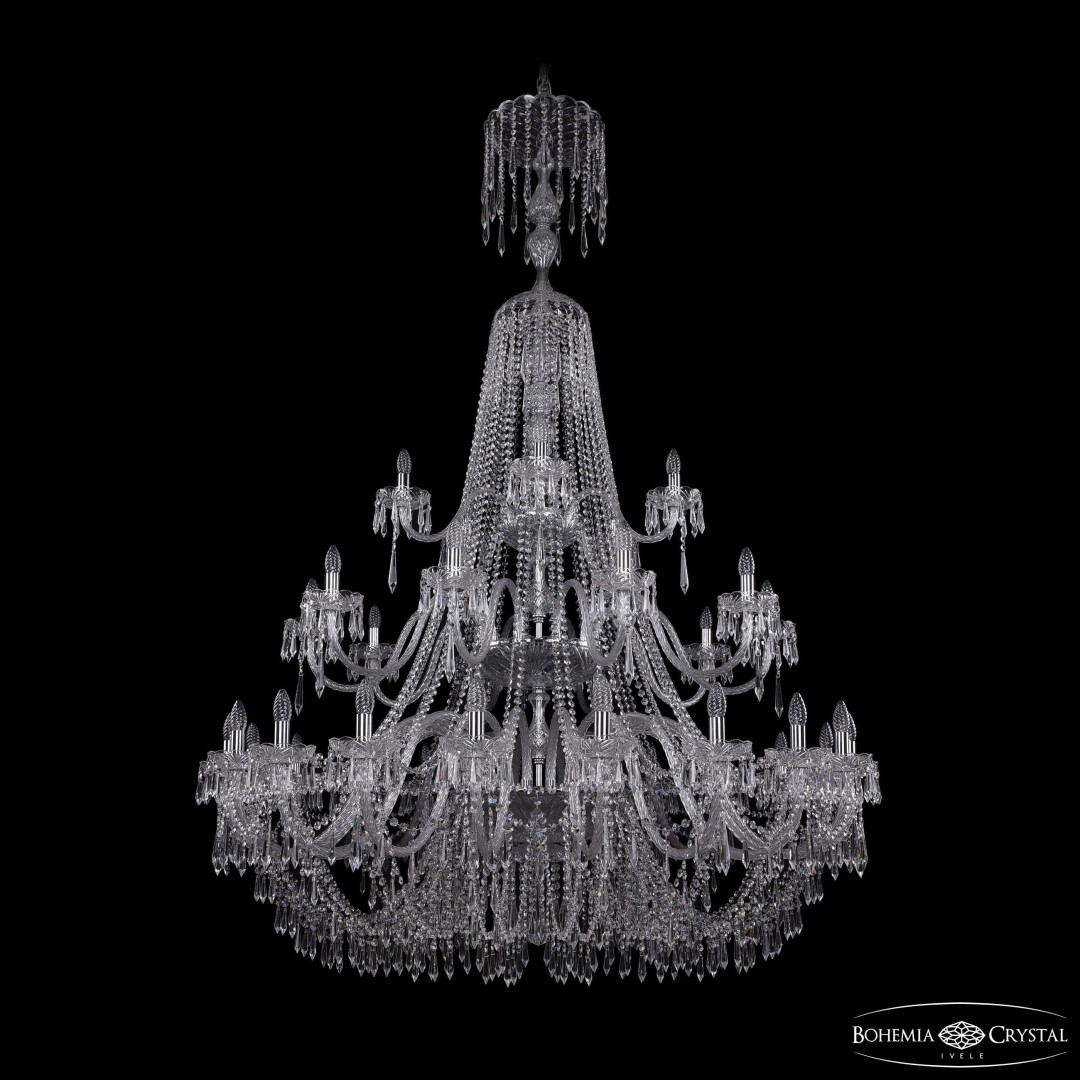 Люстра хрустальная 1403/20+10+5/530/XL-203/3d Ni