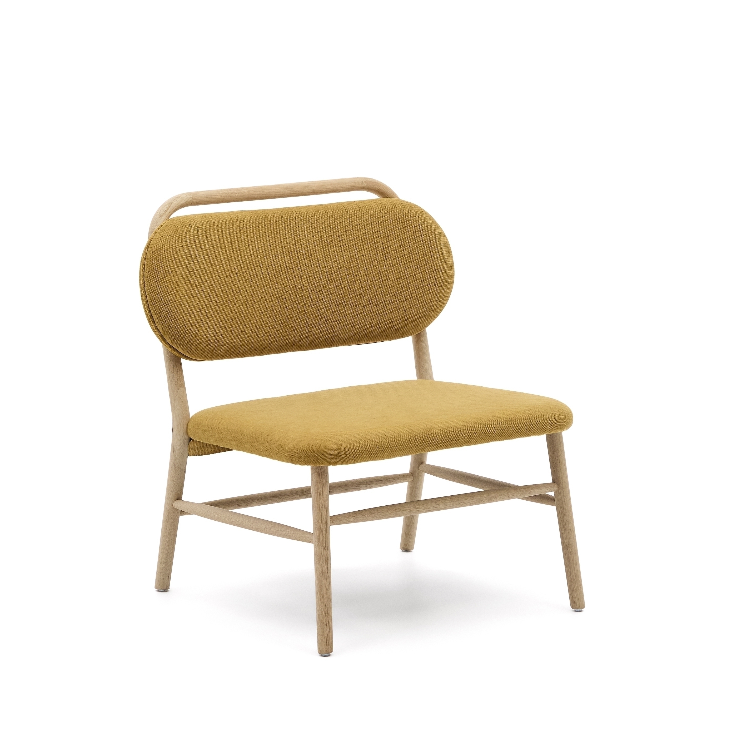 Кресло Helda из горчичного шенилла и массива дуба La Forma (ex Julia Grup)