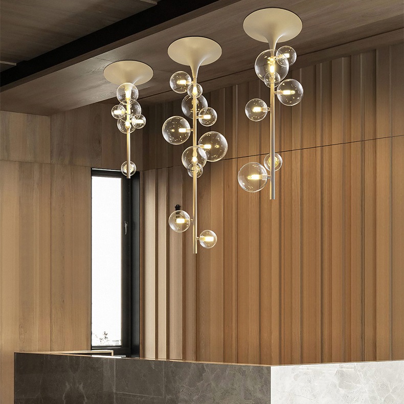 Потолочный светильник на вертикальной стойке IONA LINE Black 6 by ImperiumLoft