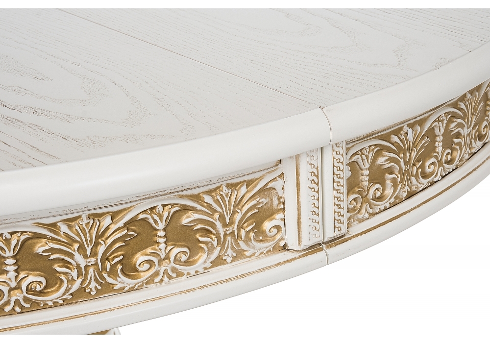 Стол Woodville Лорд молочный с золотой патиной 406089