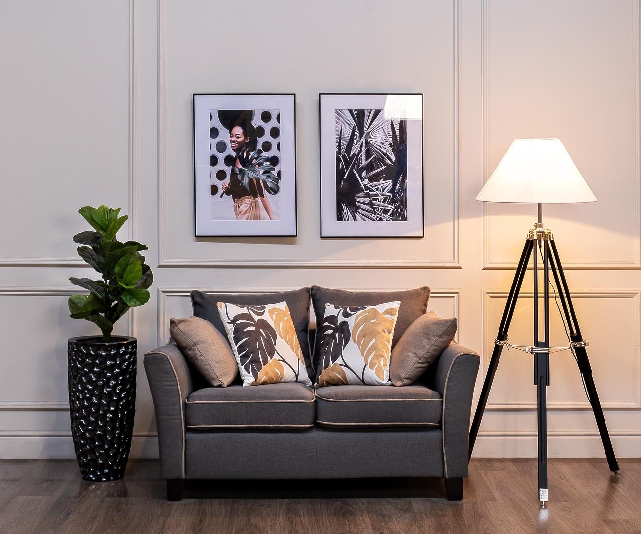 Кашпо жемчужно-черное Garda Decor ZS-C785BL-34