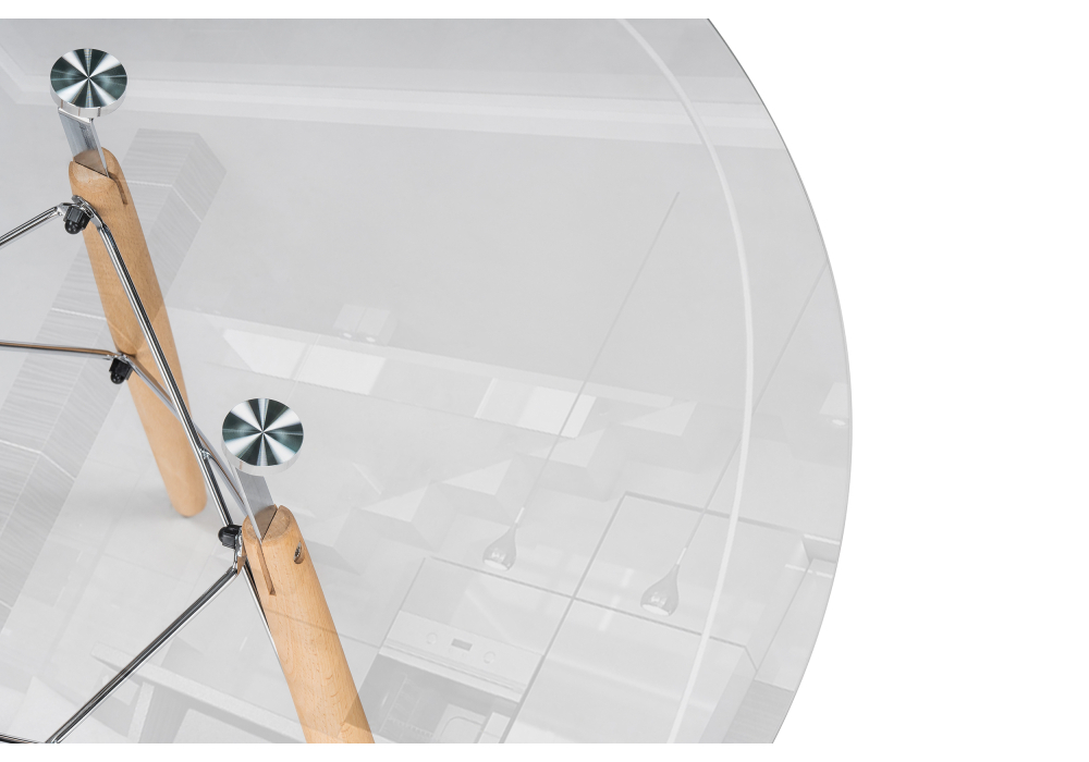 Стол стеклянный Woodville PT-151 90х90х76 clear glass / wood 15487