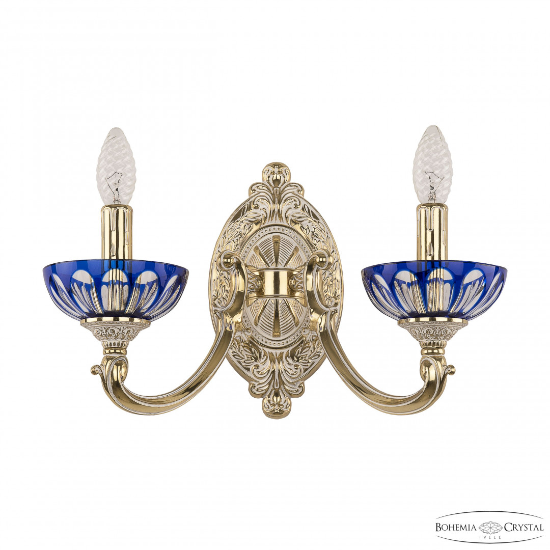 Бра бронзовые с хрусталём 7209B10/2/175 GW P Clear-Blue/H-1H